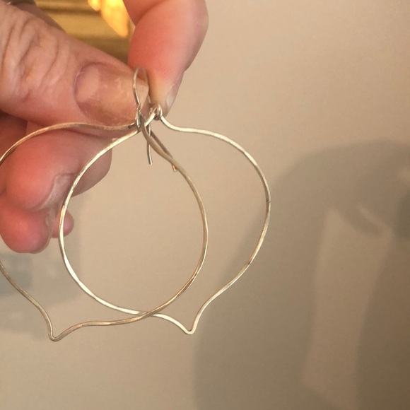 Sterling silver dangle hoop earrings - Picture 4 of 7